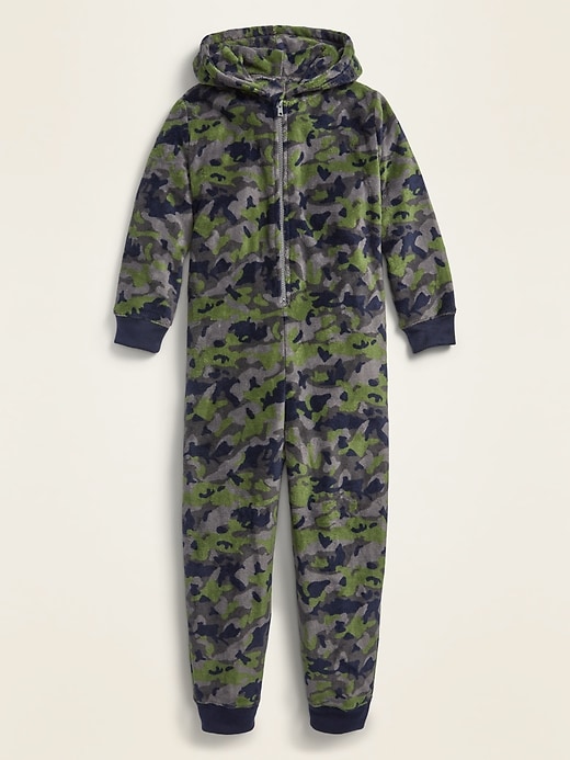 View large product image 1 of 1. Cozy Hooded Gender-Neutral One-Piece Pajamas For Kids