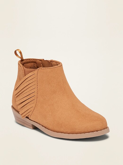 Old Navy Faux-Suede Fringe Booties for Toddler Girls. 1