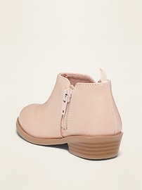 View large product image 3 of 4. Faux-Leather Ankle Boots for Toddler Girls