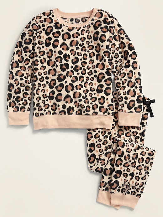 View large product image 1 of 1. Printed Micro Performance Fleece Pajama Set for Girls