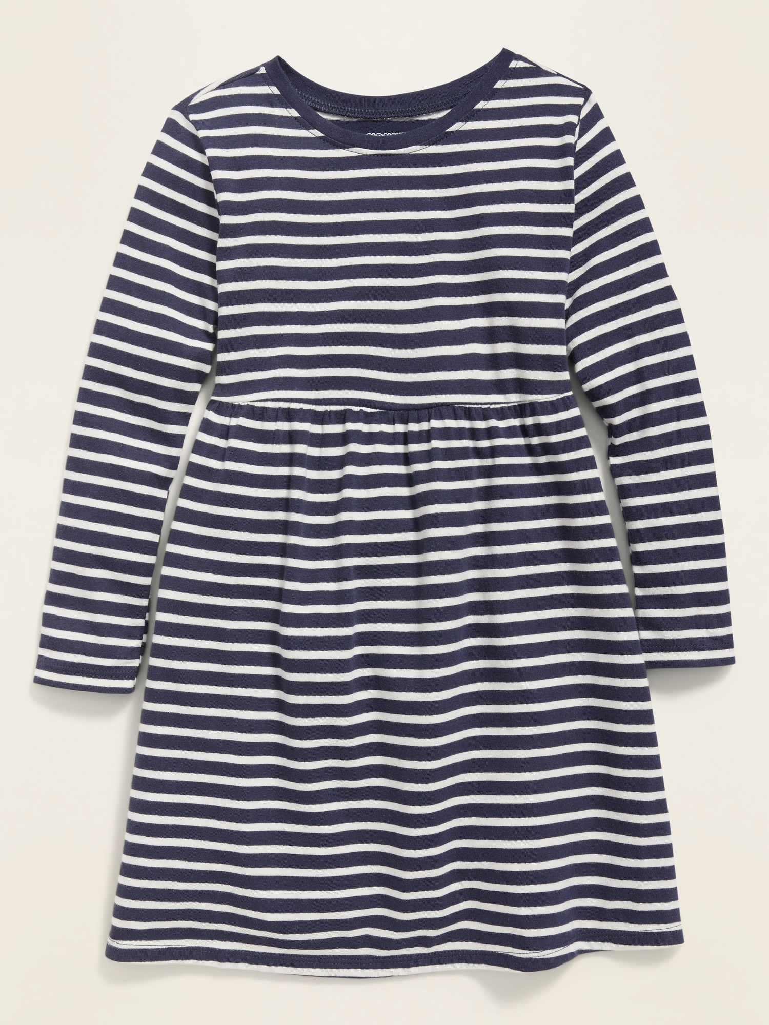 Printed Long-Sleeve T-Shirt Dress for Toddler Girls