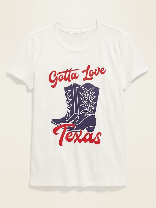 View large product image 1 of 1. Texas Graphic Soft-Washed Tee for Girls