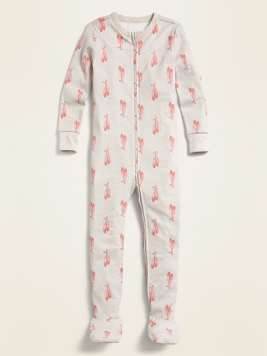 View large product image 1 of 1. Unisex Printed One-Piece Footie Pajamas for Toddler & Baby