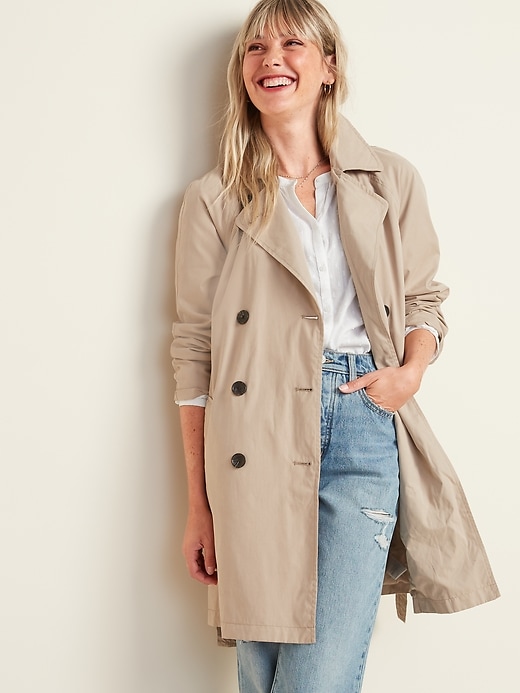 Image number 1 showing, Water-Resistant Trench Coat for Women