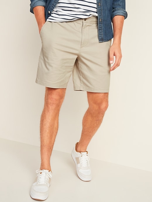 View large product image 1 of 2. Elastic-Waist Ultimate Built-In Flex Twill Shorts -- 8-inch inseam