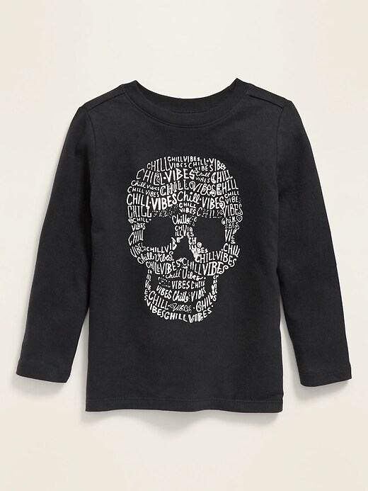 View large product image 1 of 2. Unisex Long-Sleeve Graphic Tee for Toddlers