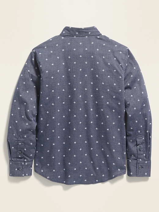 View large product image 2 of 2. Printed Built-In Flex Long-Sleeve Oxford Shirt For Boys