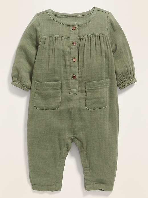View large product image 1 of 2. Long-Sleeve Utility Jumpsuit for Baby