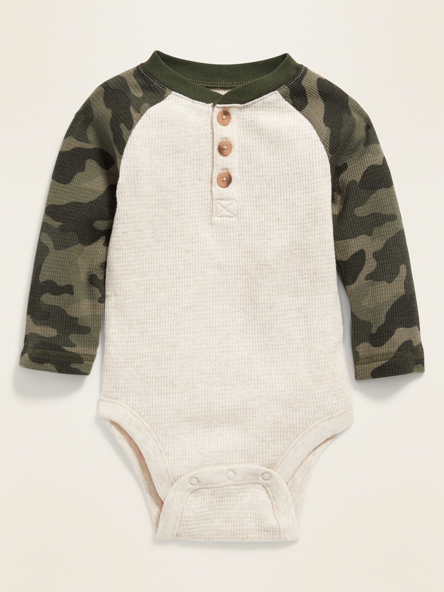 Unisex Thermal Henley Bodysuit for Baby