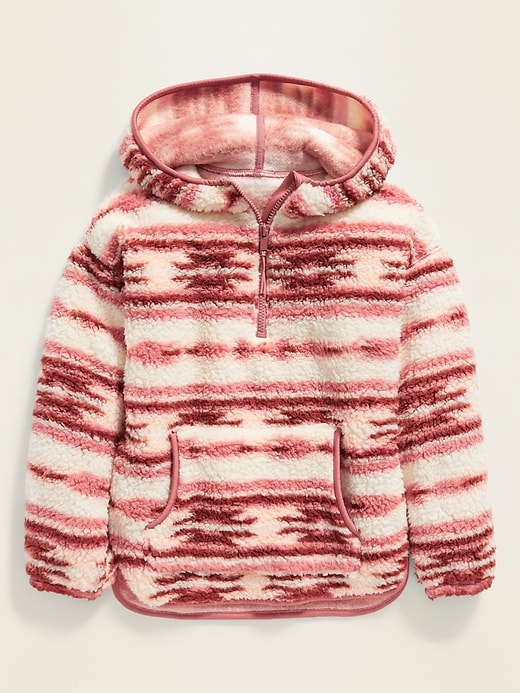 View large product image 1 of 1. Cozy Sherpa Half-Zip Hoodie for Girls