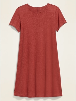 Linen-Blend Jersey Swing Dress | Old Navy