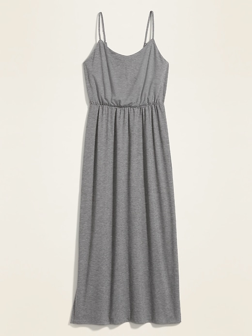 View large product image 2 of 2. Waist-Defined Slub-Knit Cami Maxi Dress