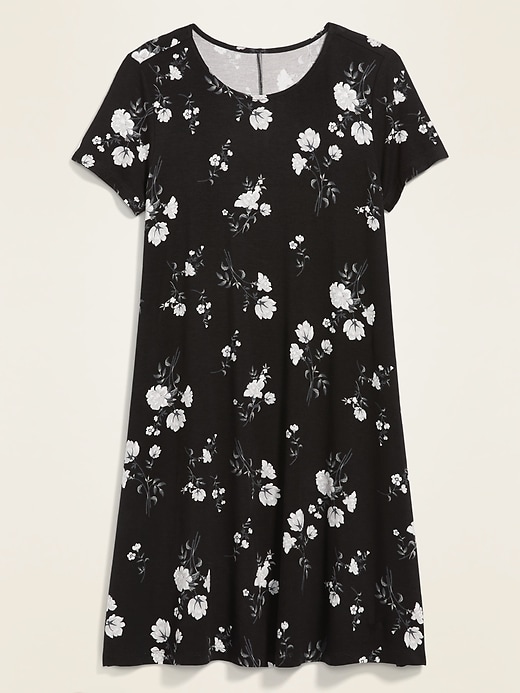 View large product image 2 of 2. Printed Jersey-Knit Swing Dress for Women