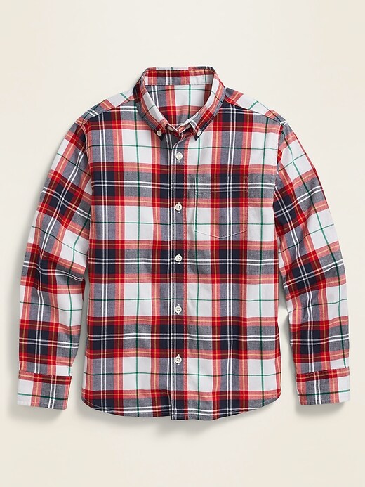 View large product image 1 of 1. Built-In Flex Poplin Pocket Shirt For Boys