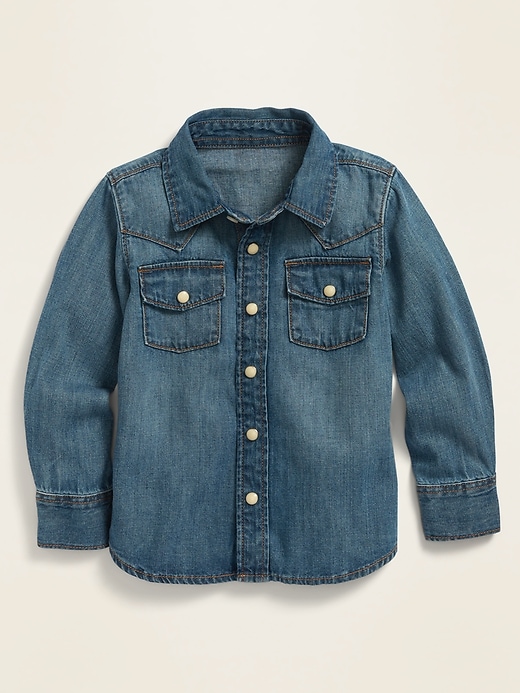 Long-Sleeve Western Jean Shirt for Toddler Boys | Old Navy