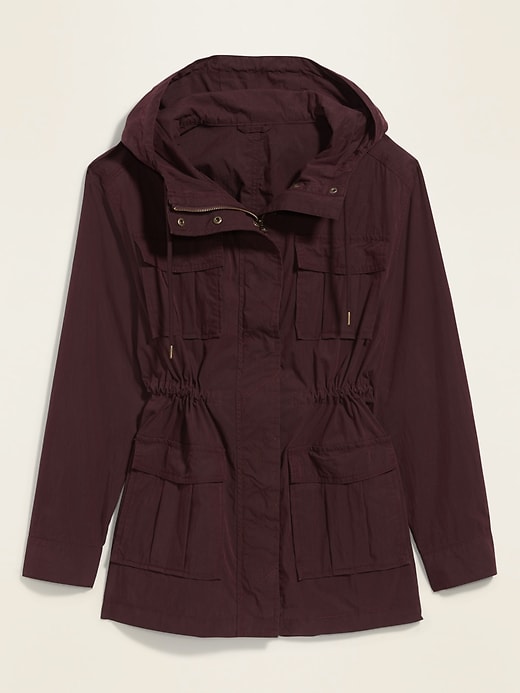 Old Navy Long Hooded Utility Jacket for Women 612747012