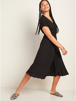 old navy black wrap dress