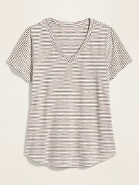 View large product image 3 of 3. EveryWear Striped Slub-Knit V-Neck T-Shirt for Women