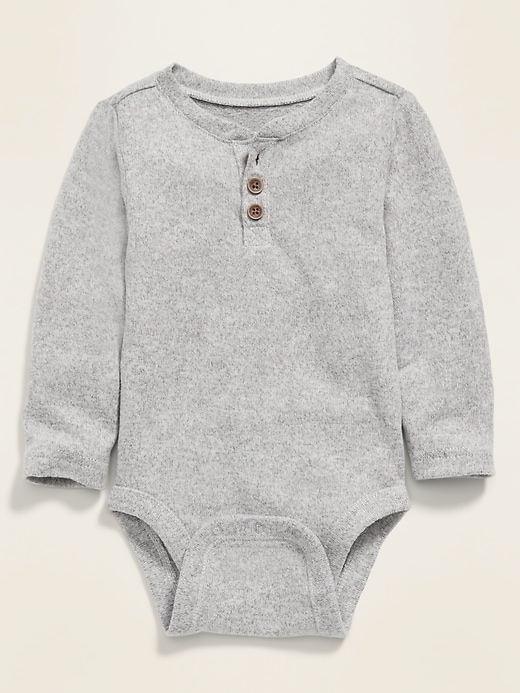 View large product image 1 of 2. Unisex Henley Bodysuit for Baby