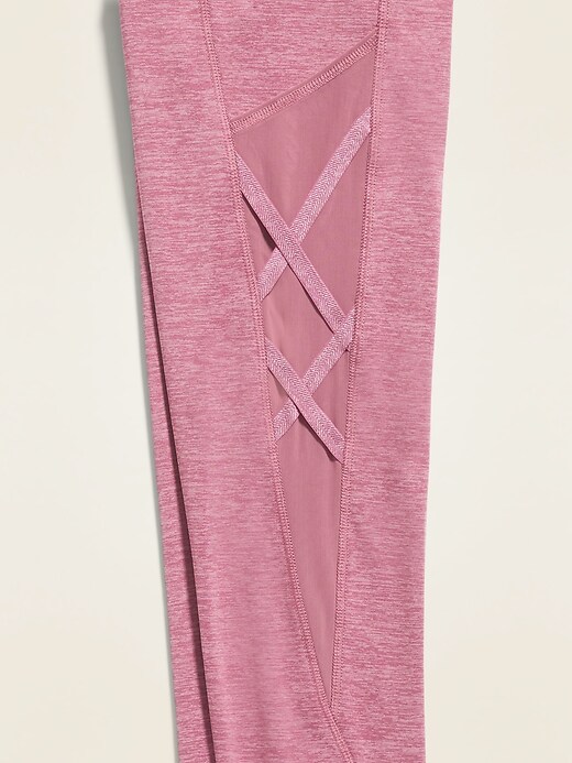 View large product image 2 of 2. Mid-Rise Elevate Go-Dry Mesh-Lattice 7/8-Length Leggings for Girls