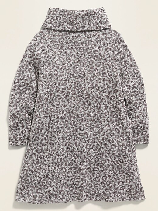 View large product image 2 of 3. Plush-Knit Leopard-Print Swing Dress for Toddler Girls