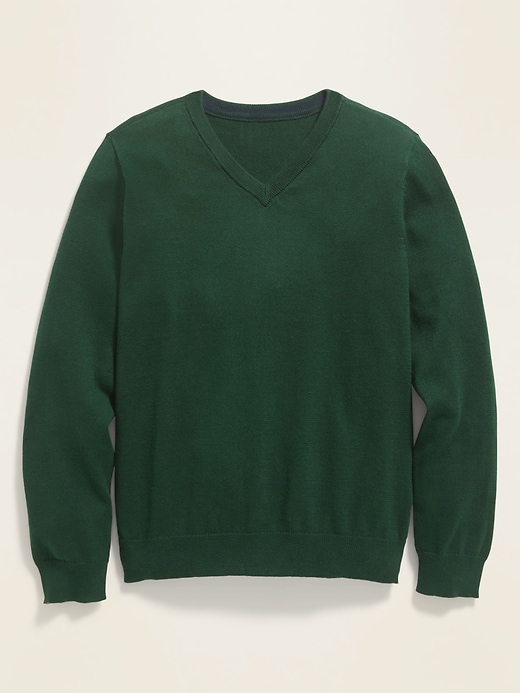 View large product image 1 of 2. Solid V-Neck Sweater for Boys
