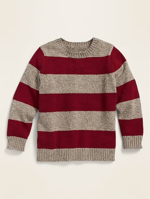 View large product image 1 of 1. Rugby-Stripe Crew-Neck Sweater for Toddler Boys