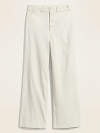 View large product image 3 of 3. Extra High-Waisted Button-Fly Crop Wide-Leg Pants for Women