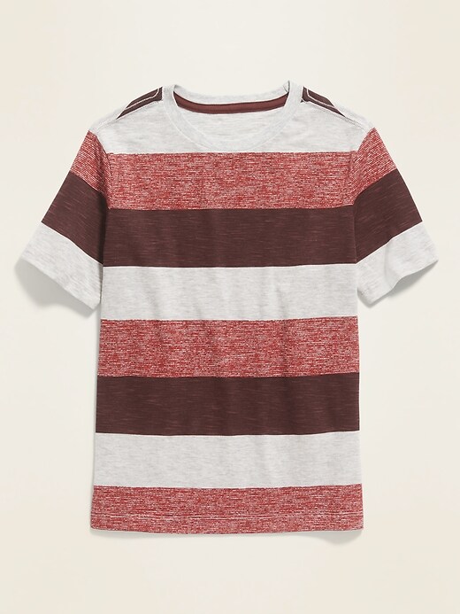 View large product image 1 of 2. Striped Slub-Knit Softest Short-Sleeve Tee For Boys
