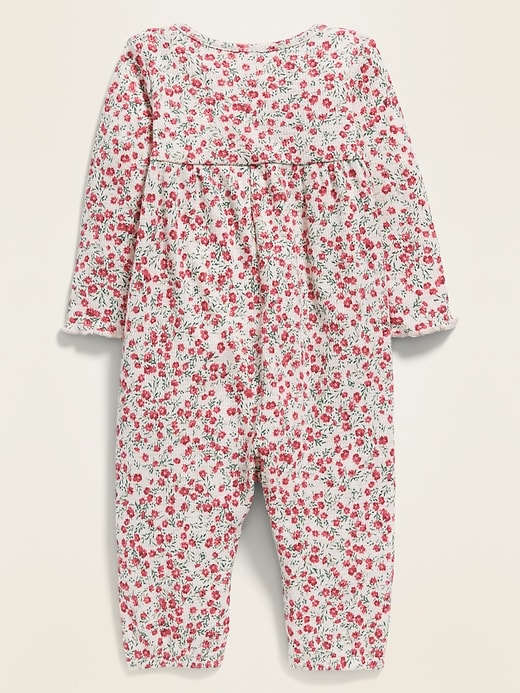 View large product image 2 of 2. Floral Henley Thermal One-Piece for Baby