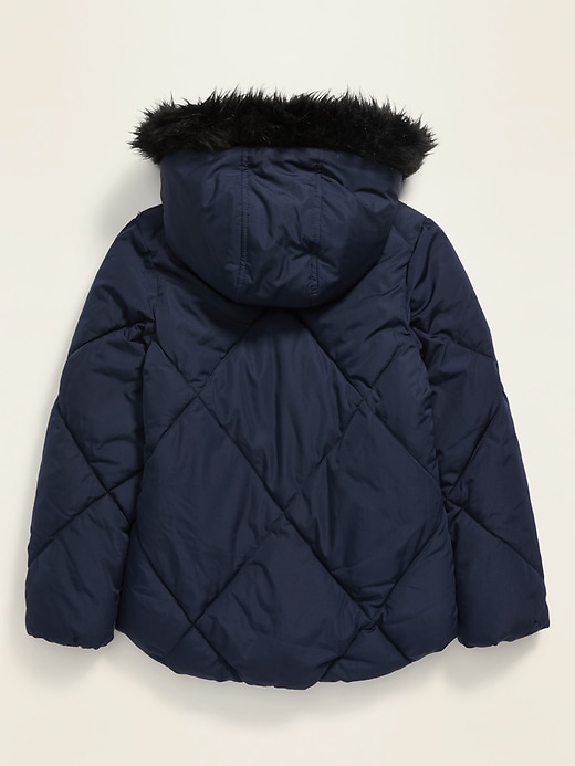 View large product image 2 of 2. Frost-Free Faux-Fur Lined Hooded Puffer Jacket for Girls