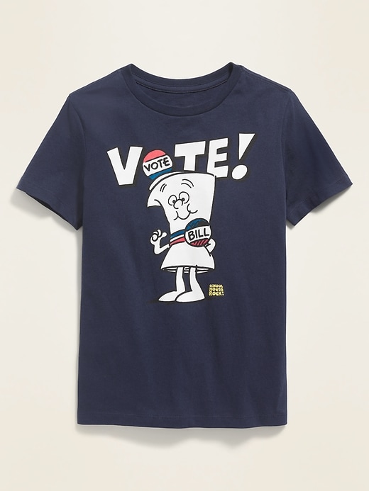 View large product image 1 of 1. Gender-Neutral Schoolhouse Rock!&#153 "Vote!" Tee For Kids