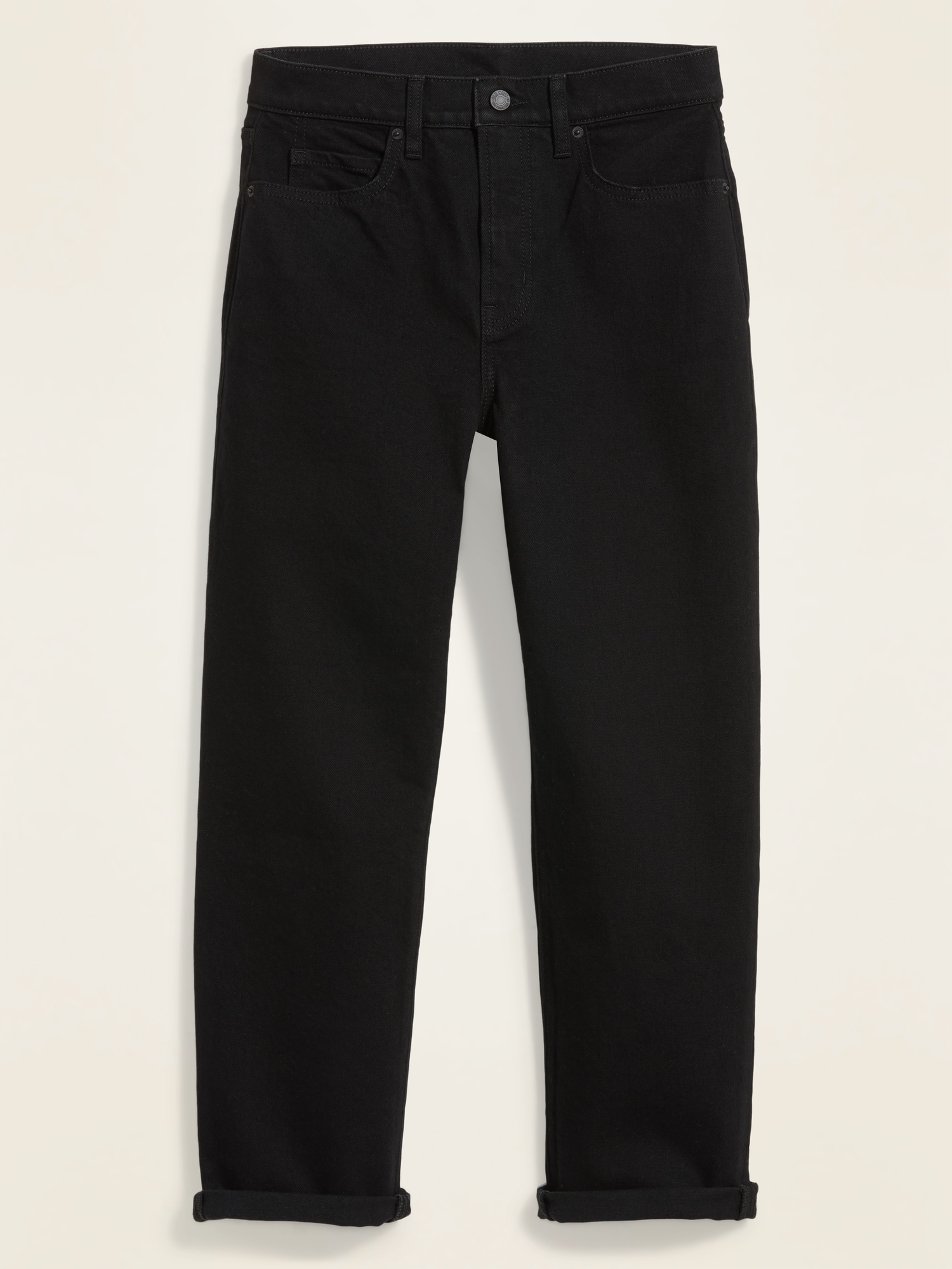 Extra High-Waisted Sky-Hi Straight Black Jeans for Women | Old Navy