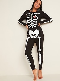 View large product image 3 of 3. Halloween Glow-in-the-Dark Graphic One-Piece Pajamas