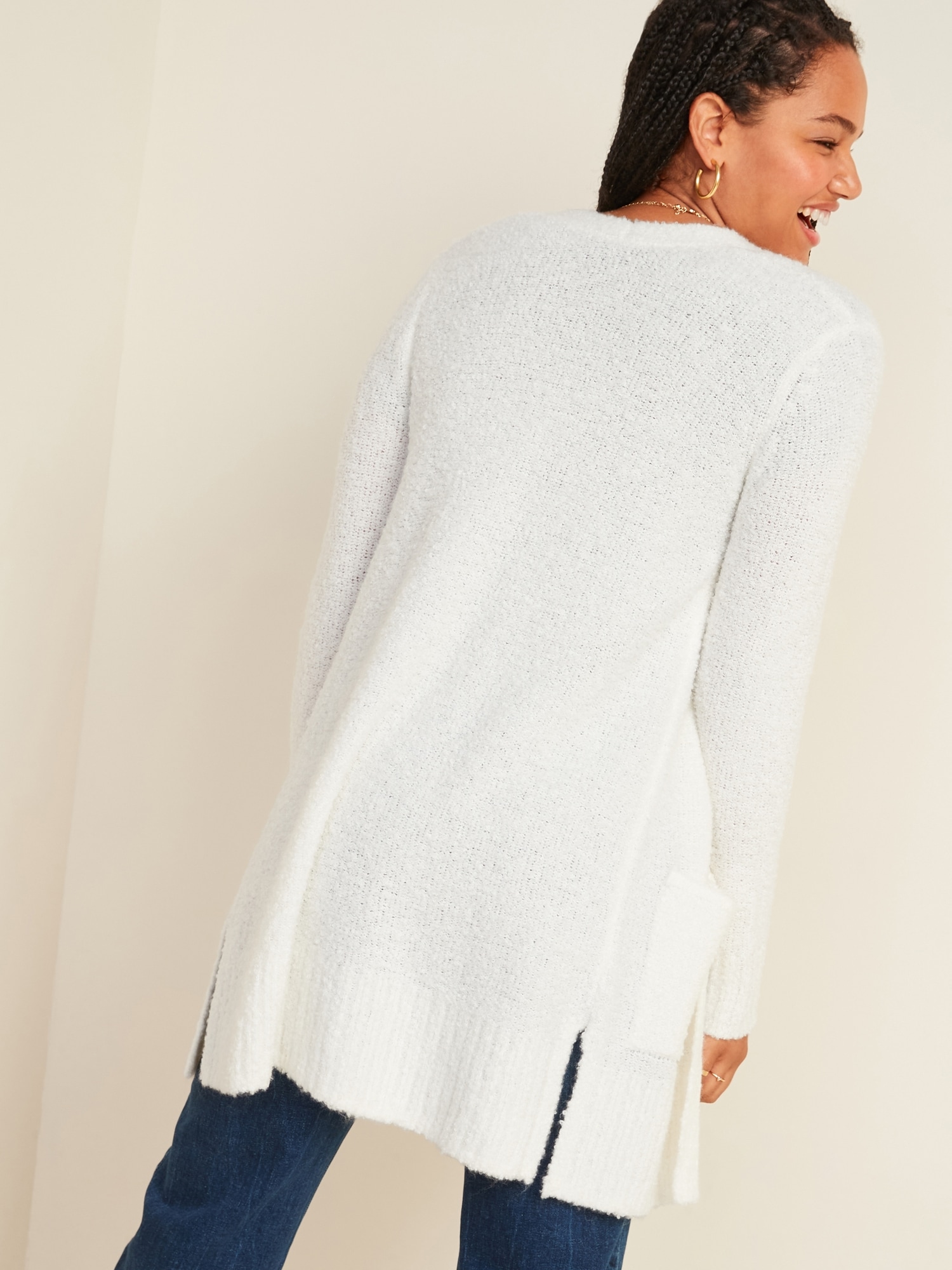 old navy open front longline sweater