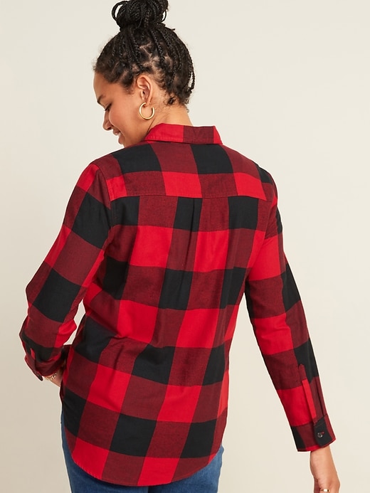 View large product image 2 of 3. Classic Plaid Flannel Shirt for Women