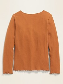 View large product image 3 of 3. Faux-Wrap Rib-Knit Cropped Top for Girls
