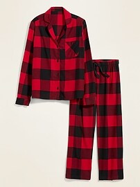 View large product image 3 of 3. Patterned Flannel Pajama Set