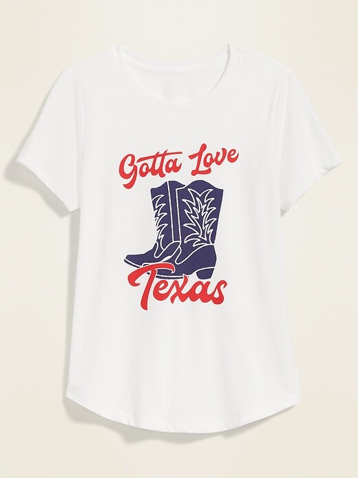 View large product image 2 of 2. Texas Graphic Short-Sleeve Tee for Women