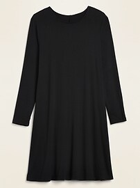 View large product image 3 of 3. Jersey-Knit Long-Sleeve Swing Dress for Women