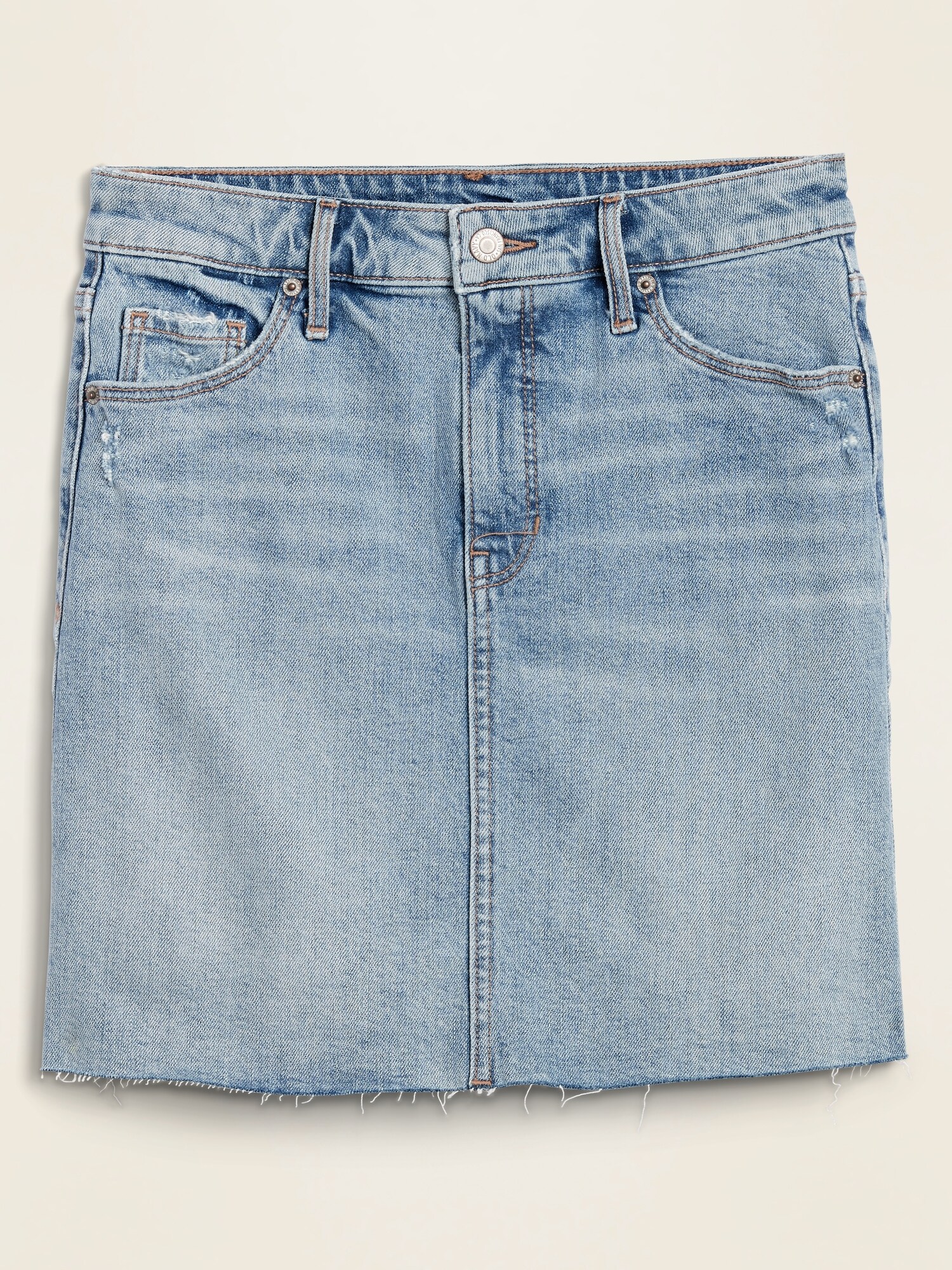 High-Waisted Frayed-Hem Jean Skirt for Women | Old Navy