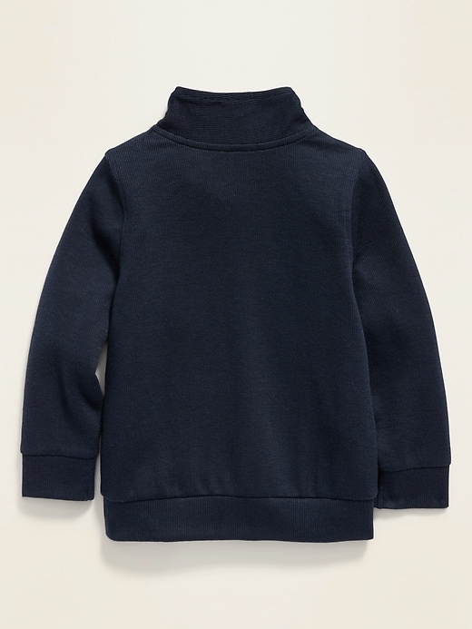 View large product image 2 of 2. 1/4-Zip French Rib Sweater for Toddler Boys