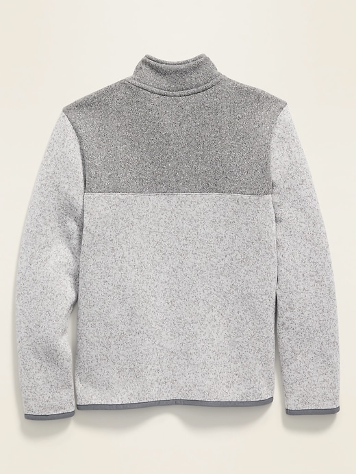 View large product image 2 of 2. 1/4-Zip Snap-Neck Sweater-Knit Pullover For Boys
