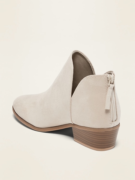 Image number 3 showing, Faux-Suede V-Shaped Ankle Booties