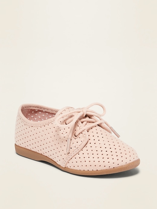 Old Navy Perforated Faux-Suede Oxford Shoes for Toddler Girls. 1