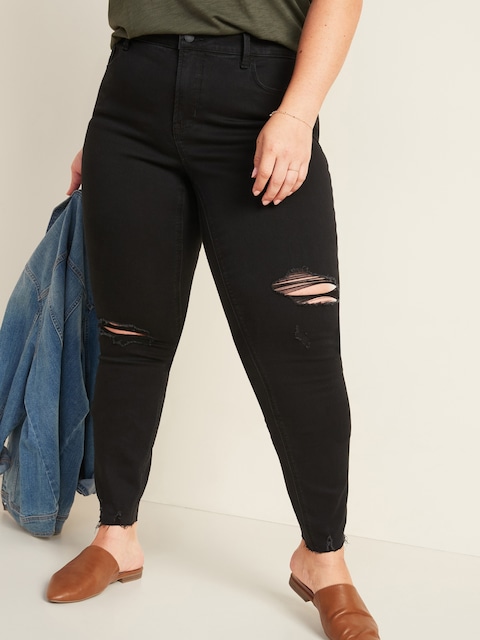 High-Waisted Secret-Smooth Pockets Plus-Size Rockstar Super Skinny Jeans