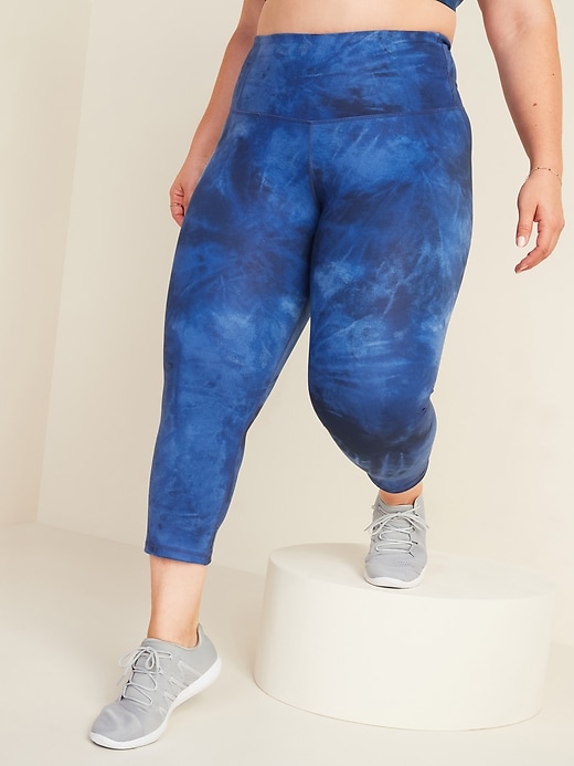 View large product image 1 of 2. High-Waisted PowerPress Plus-Size Crop Leggings