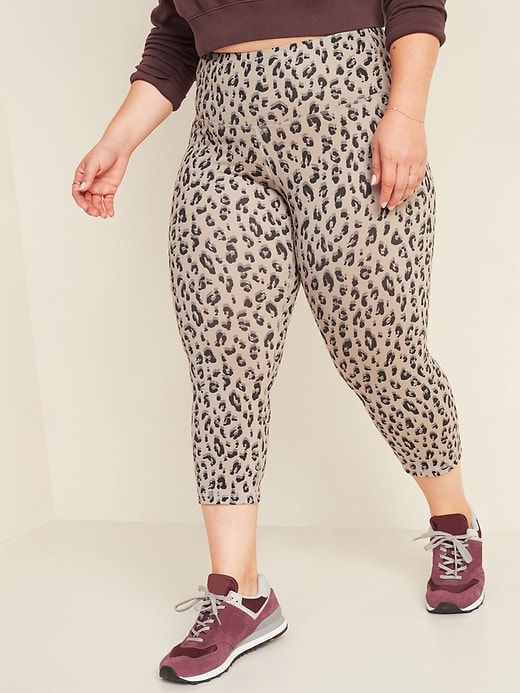 View large product image 1 of 3. High-Waisted PowerPress Plus-Size Crop Leggings