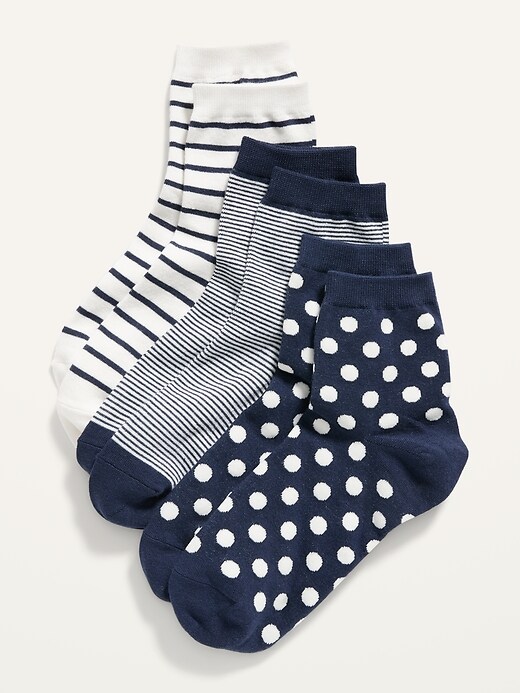 Old Navy Novelty Quarter Crew Socks 3-Pack for Women. 1