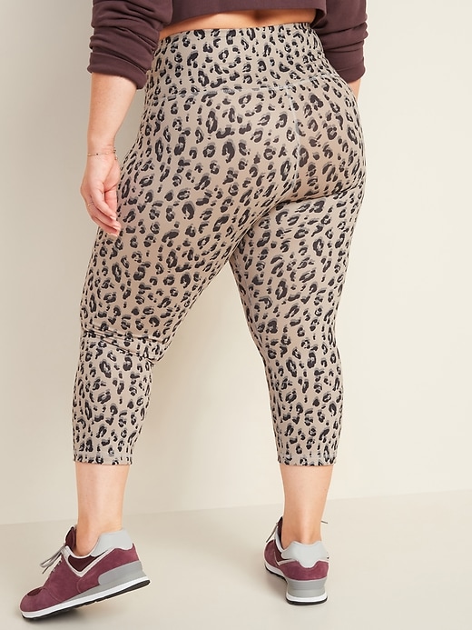 View large product image 2 of 3. High-Waisted PowerPress Plus-Size Crop Leggings